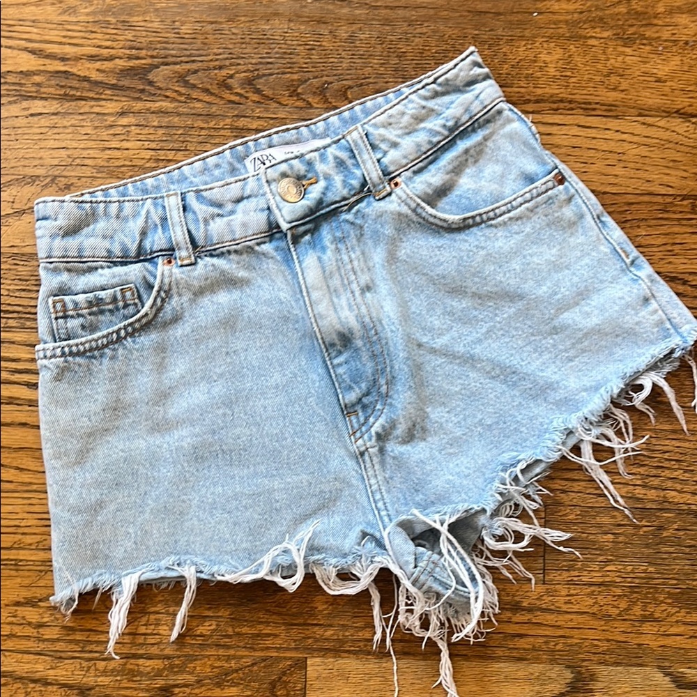 Zara Light Blue Denim Shorts